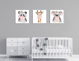 Wallity FAH10 Cuadros Decorativos sobre Lienzo Multicolor (Set de 3)